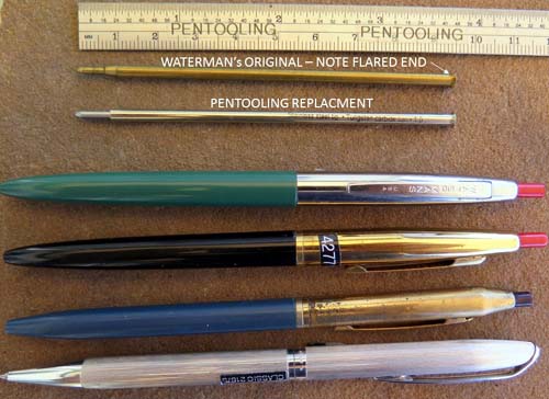 WATERMANs CF and OTHER EARLY BALLPOINT REFILLS